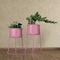 Uniquewise Set of 2 Decorative Contemporary Pink Metal Flower Planter Holders w/ Stand, 29 / 26 in H QI004246 - alternate 4